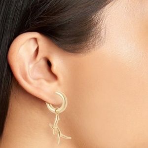 MADEWELL Coral Charm Mini Hoop Earrings NEW!